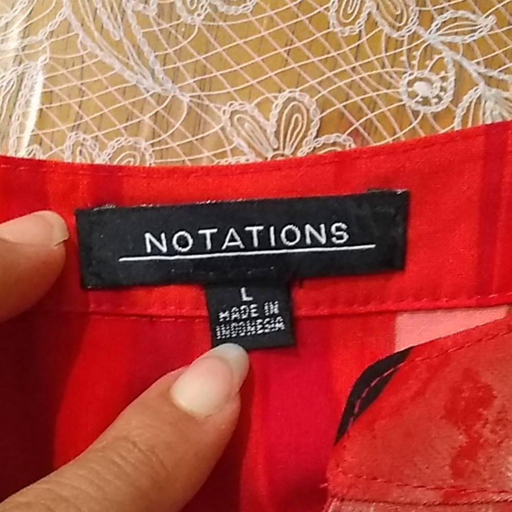 Notations Button Done Blouse Size L - image 6